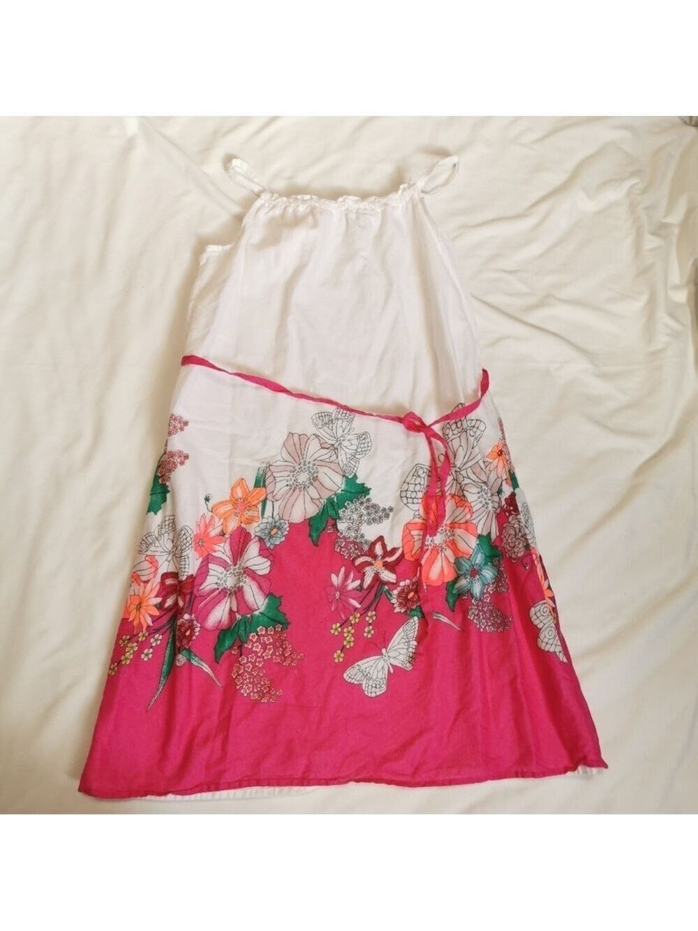 Girls Summer Beach Floral Cotton Dress
